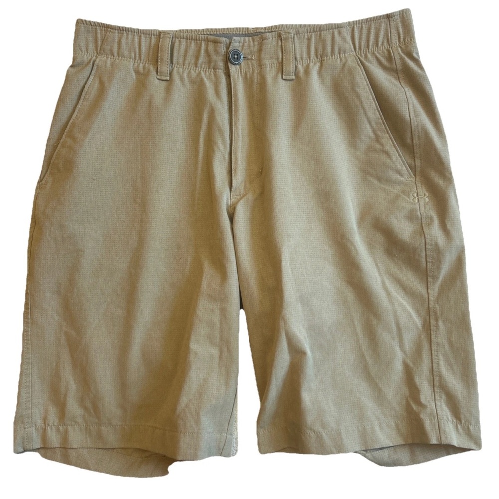 Under Armour Tan Flat Front Shorts Lightweight Casual